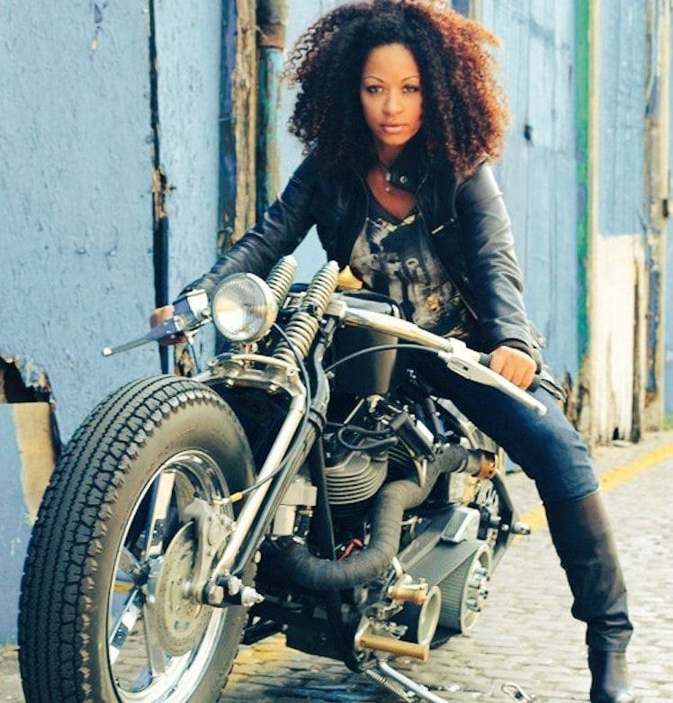 black woman riding motorcycle bike
